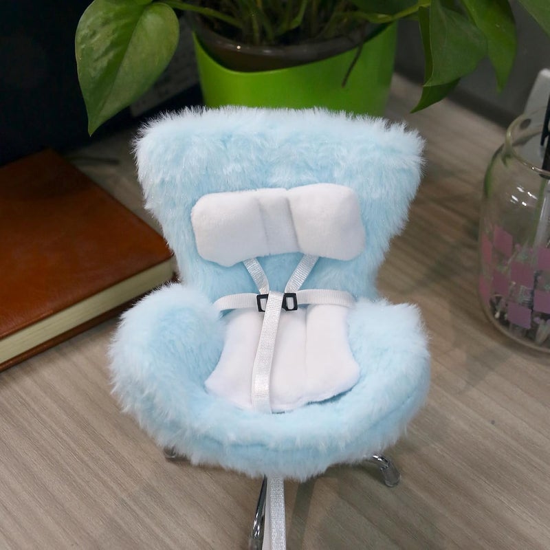 Walant Doll Car Seat Compatible with Labubu, Chair for 10-17cm Dolls - Adjustable Safety Strap, Air Vent Clip & Desktop Stand, Soft Cushion, Cute Car Ornament Gift for Collectors & Fans (Blue) - Image 2